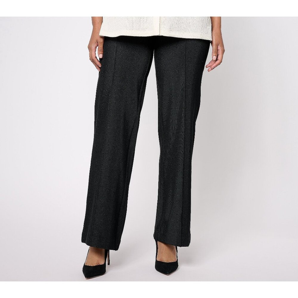 Isaac Mizrahi Live Tall Forever Twill Pull on Trouser Size 12T Pitch Black Work